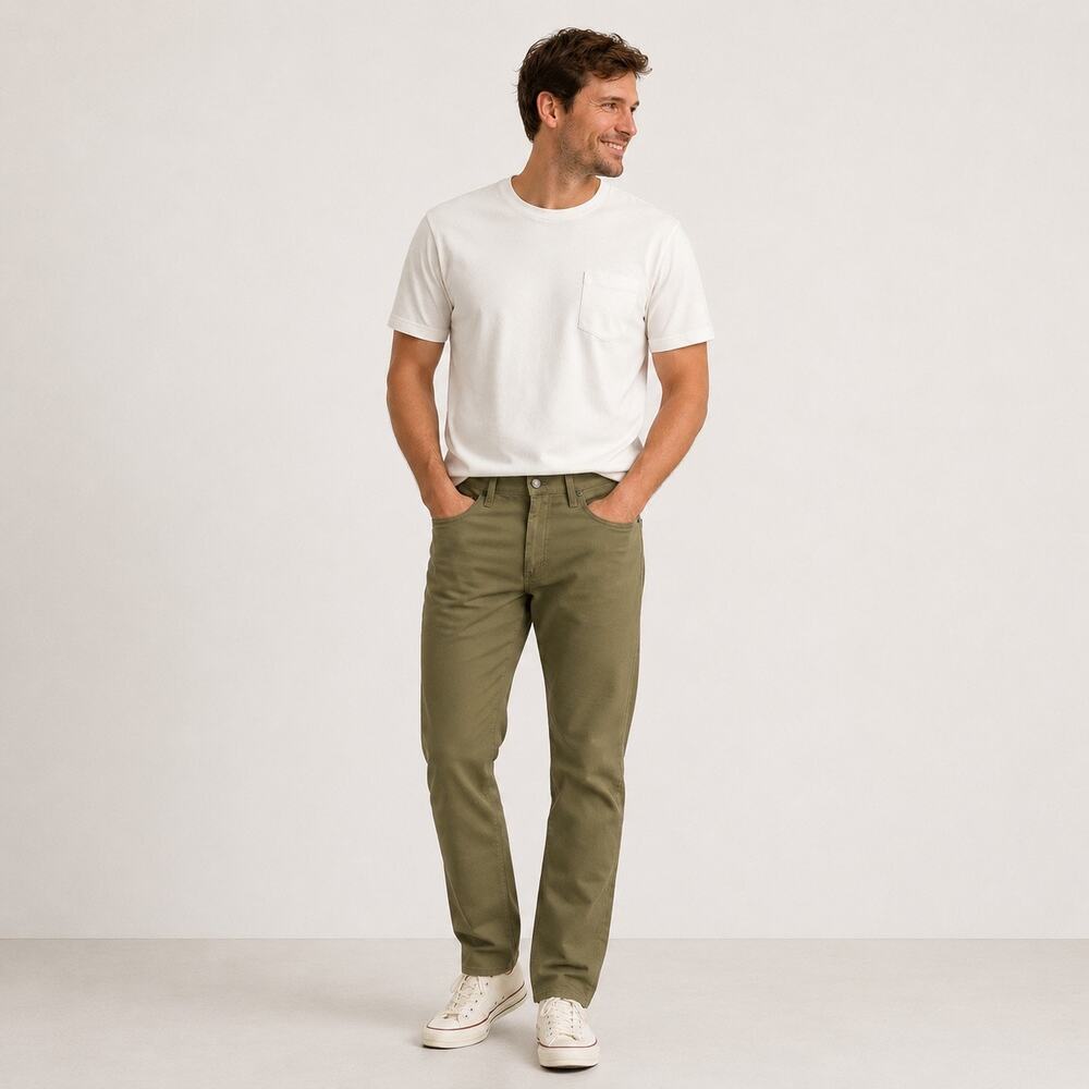J.Crew Factory Men's Straight Fit Garment Dyed Five Pocket Jean Olive 30x32 NWOT